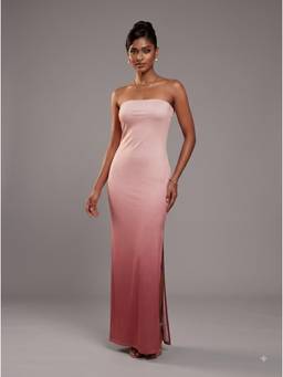 MIXT by Nykaa Fashion - Womens Pink Strapless Bodycon Maxi Dress