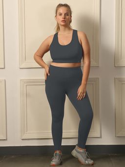 SOIE - Women's Medium Impact Quick Dry Racerback Sports Bra and Tights (Set of 2)