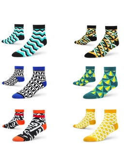 Dynamocks - Men & Women Ankle Length Socks - Free Size - Pack of 6 Pairs