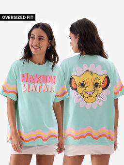 The Souled Store - Official Hakuna Matata Waves Women Oversized T-Shirts