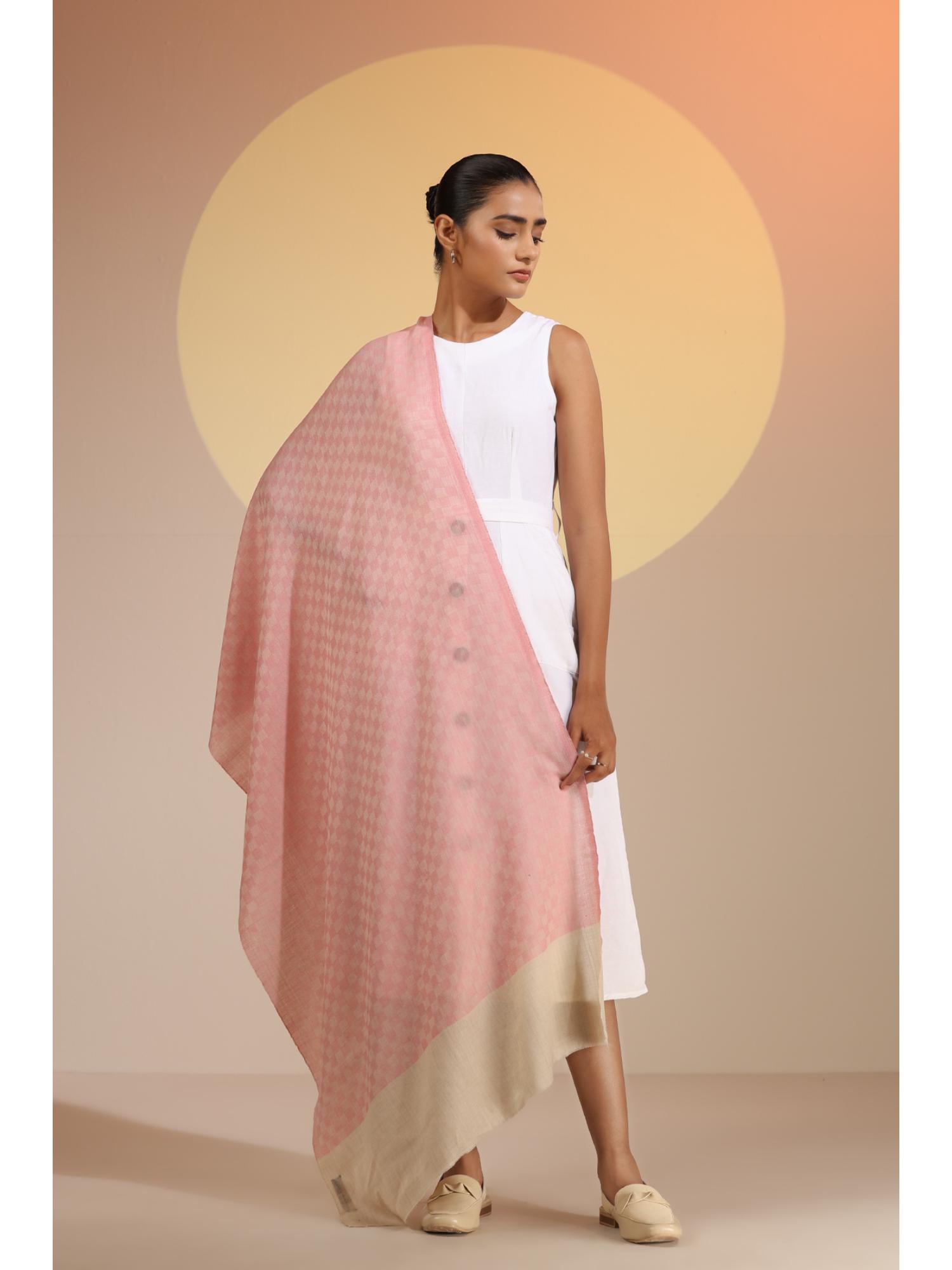 dusala india Louisa Cashmere Fine Wool Checkered Stole-picture-13