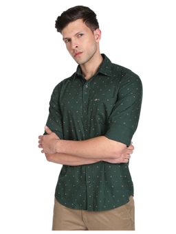 Arrow - Sports Green Brand Print Shirt