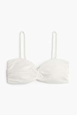 H&M - Women White Padded Twist-Detail Bikini Top