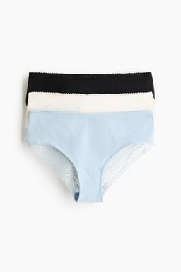 H&M - Women 3-Pack Cotton And Lace Hipster Briefs