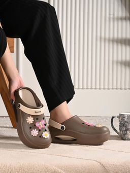 DOCTOR HEALTH SUPER SOFT - Womens Brown Lightweight Eva Garden Clogs