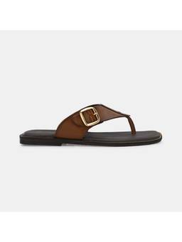 EGOSS - Men Brown Buckled Flipflops