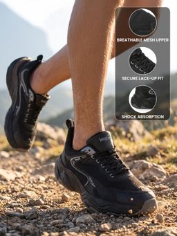 LIBERTY - Men LEAP7X XYLOZ-1E Black Lacing Running Shoes