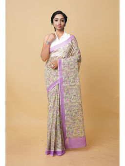 Unnati Silks - Green Pure Hand Block Printed Kota Saree