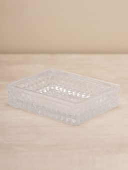 Pure Home + Living - Clear Diamond Texture Glass Soap Dish