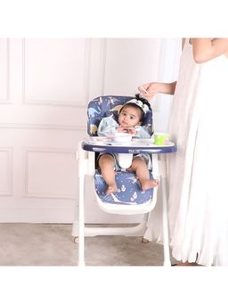 Polka Tots - Kids Blue Portable Baby Dinning Table High Chair with Footrest for Toddler