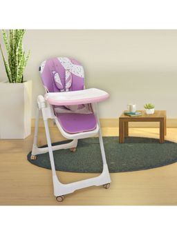 Polka Tots - Kids Lavender Portable Baby Dinning Table High Chair with Footrest for Toddler