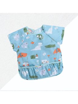 Polka Tots - Waterproof Half Sleeves Apron Feeding Bibs for Baby Animal Print