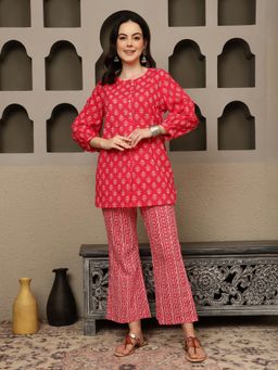 Gahan - Red Floral Printed Co-Ord Set