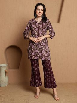 Gahan - Purple Floral Printed Co-Ord Set