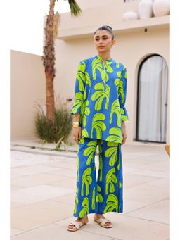 Gahan - Blue Cotton Digital Printed Co-Ord Set