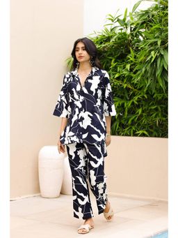 Gahan - Navy Blue Cotton Digital Printed Co-Ord Set