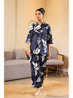 Gahan - Navy Blue Cotton Digital Printed Co-Ord Set