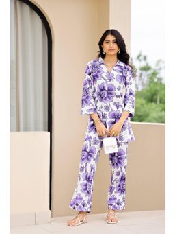 Gahan - Purple Cotton Digital Printed Co-Ord Set