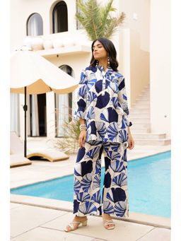 Gahan - Navy Blue Cotton Digital Printed Co-Ord Set