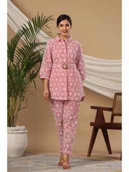Autumnlane - Pavitra Rose Schiffli Cotton Co-ord (Set of 3)