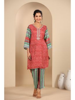 Autumnlane - Pavitra scarlet printed Co-ord (Set of 2)