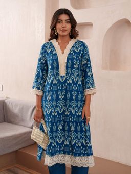 Autumnlane - Tashvika Indigo Cotton Kurta and Pant (Set of 2)