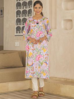Autumnlane - Tashvika Orchid Printed Kurta and Pant (Set of 2)