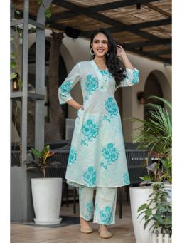 Autumnlane - Vanya Turq Cotton Co-ord (Set of 2)