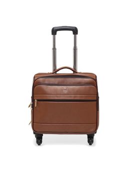 MBOSS - Faux Leather 4 Wheel Overnighter Laptop Trolley Travel Bag