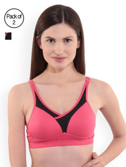Floret - Pack of 2 Solid Sports Bra - Multi-Color