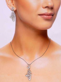 Kai Jewel - Sterling Sparkling Saga Necklace With Earrings Set