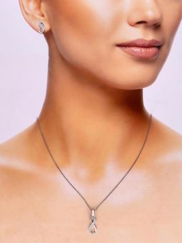 Kai Jewel - Sterling Studded Infinity Pendant With Chain Set With Chain