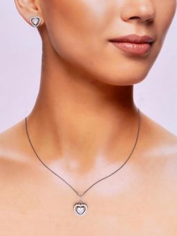 Kai Jewel - Sterling Heart Necklace With Earrings Set