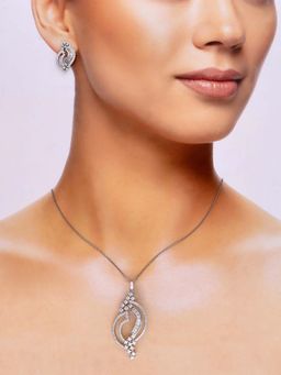 Kai Jewel - Sterling Charismatic Conches Zircon Necklace With Earrings Set