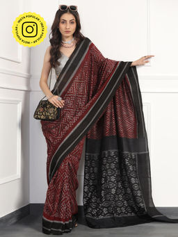 Aditri - Handloom Ikat On Cotton From Orissa Saree with Blouse Piece