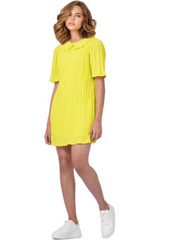 ONLY - Women Textured Yellow Shift Dress