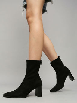 RSVP by Nykaa Fashion - Black Solid Ankle Length Boots