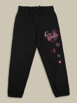 Kidsville - Barbie Printed Mid-Rise Jogger for Girls