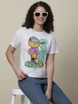 Kidsville - Girls Garfield Printed Pure Cotton Relaxed-Fit Tshirt