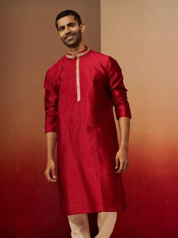 Vastramay - Maroon Anmol Jacquard Kurta