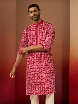 Vastramay - Red Thread Embroidered Kurta