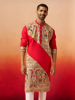 Vastramay - Maroon Digital Print Kurta