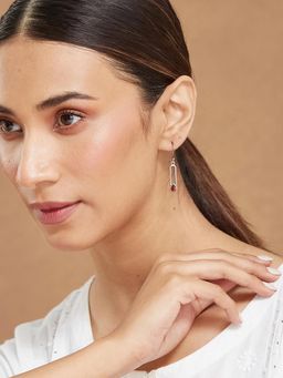 Fabindia - Red Silver Dangler Earrings