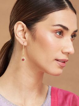 Fabindia - Red Silver Dangler Earrings