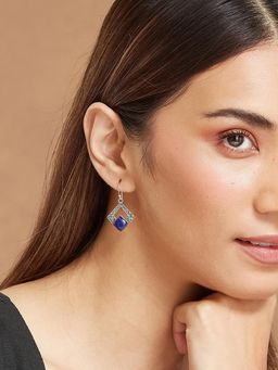 Fabindia - Blue Silver Dangler Earrings