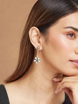 Fabindia - White Silver Dangler Earrings