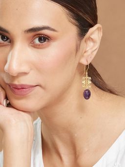 Fabindia - Purple Silver Dangler Earrings