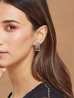 Fabindia - Red Silver Studs Earrings