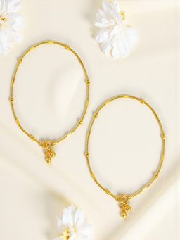 Accessher - Traditional Gold-Plated Ghungroo Payal Anklets (Pack of 2)