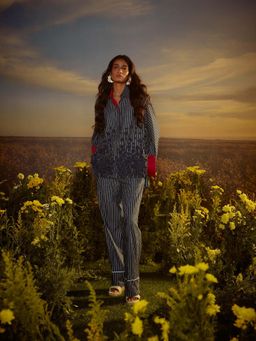 Nirmooha - Blue Opulent Odyssey Co-Ord (Set of 2)